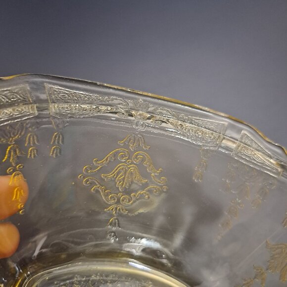 Anchor Hocking Princess Yellow Glass Creamer With Embossed Design Vintage - Picture 10 of 16